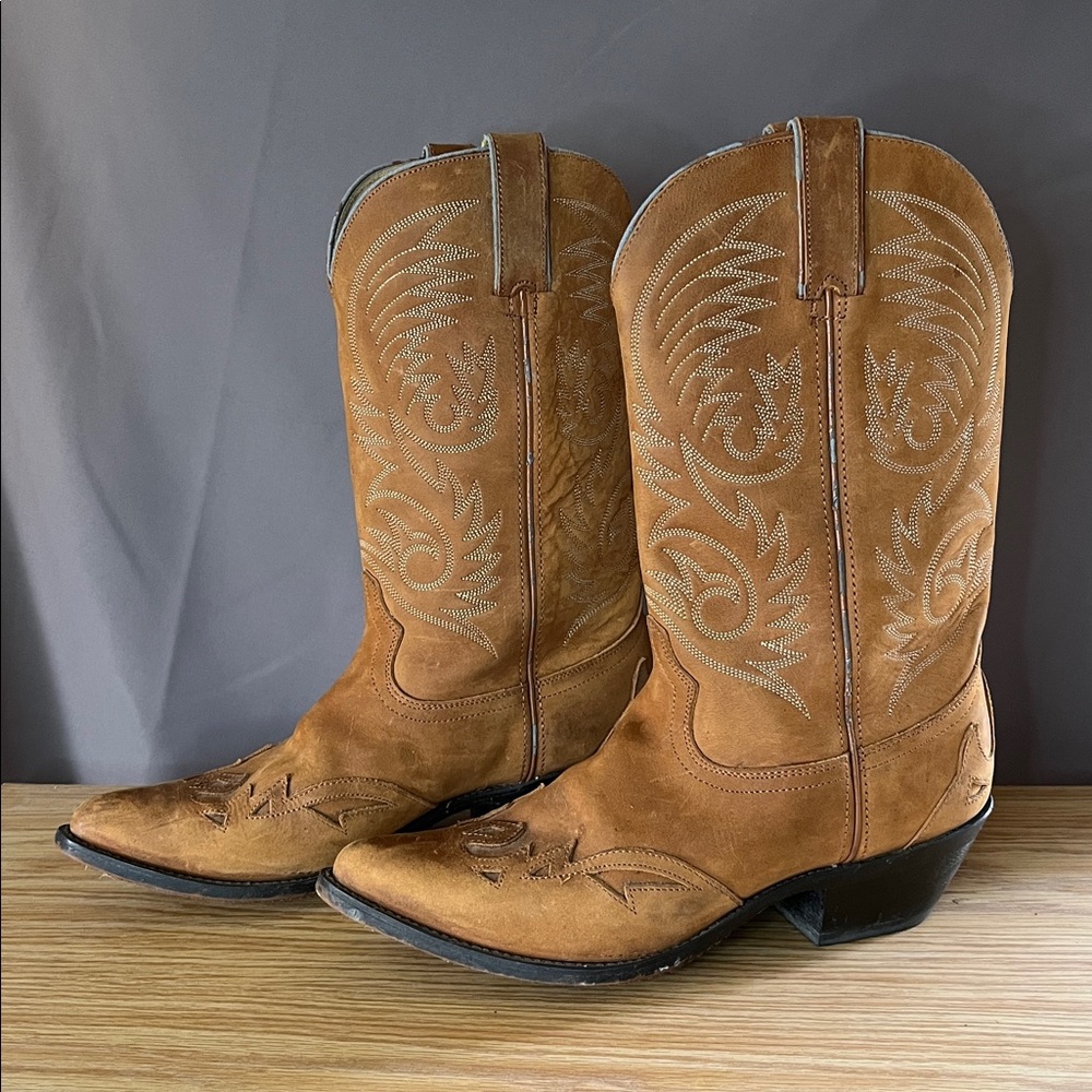 Durango Tan Suede Western Heeled Boots
